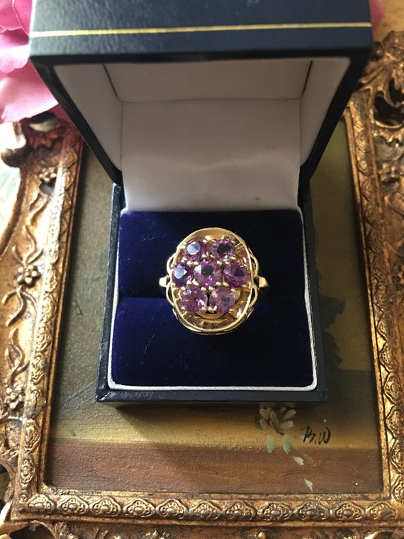 14kt gold & amethyst statement cocktail ring