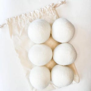 Organic Wool Dryer Balls XL - Eco Friendly, Baby Safe - Set of 6