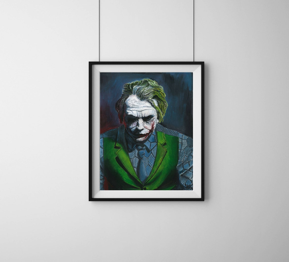 Heath Ledger Joker Joker Art Print Giclee Art Print Joker Etsy
