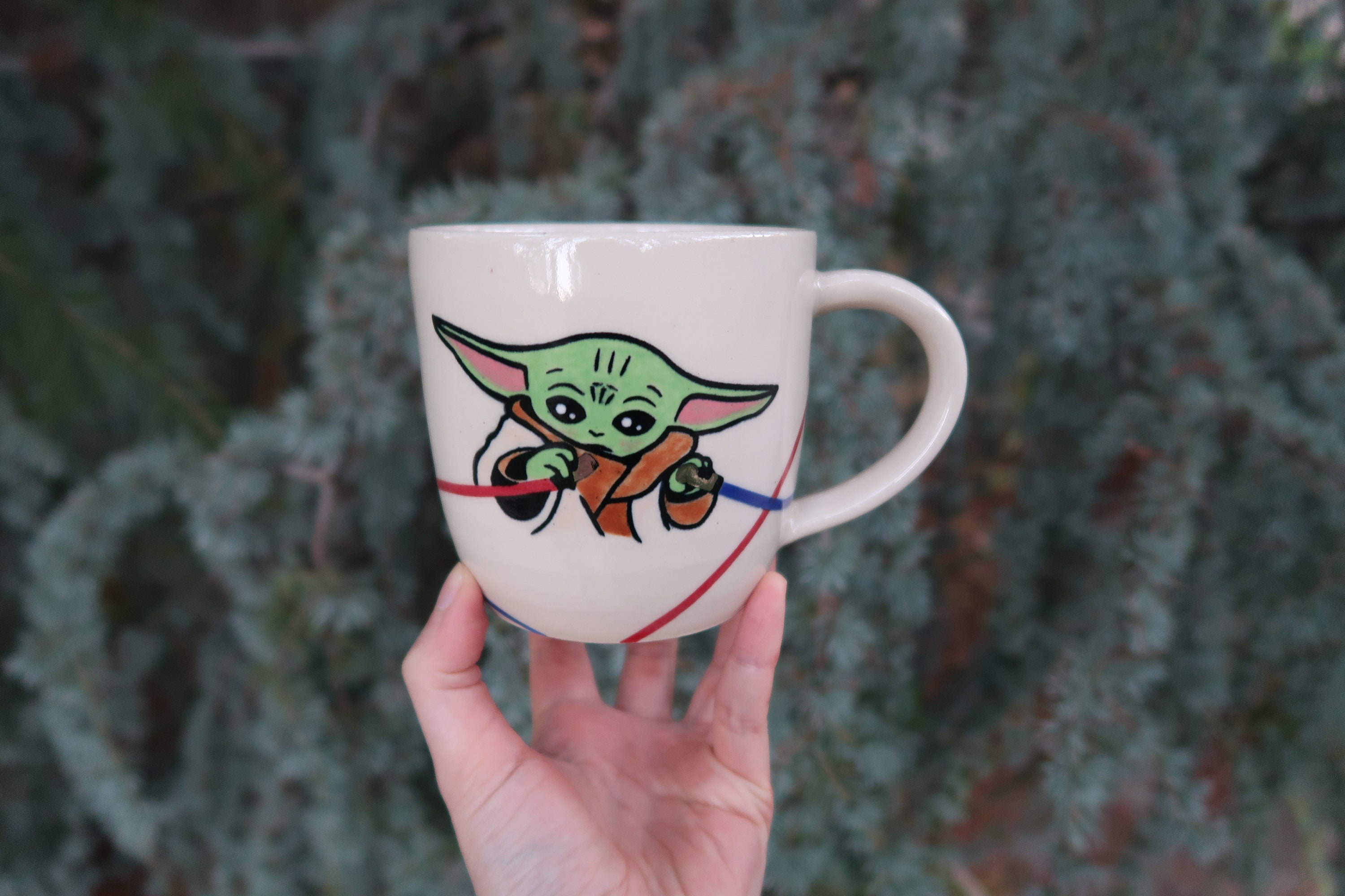 Disney Star Wars Mandalorian Grogu Baby Yoda Action Figure Dolls Ceramics  Drinking Cup Cute Cartoon Mugs