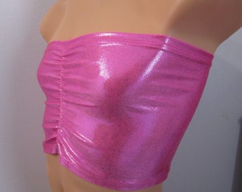 Men/'s Cinched Front 9 Metallic Dot Spandex Tube Top wAdjustable Spaghetti Straps Color Set #2