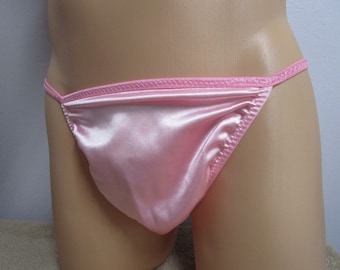 Satin-Spandex-Bikini mit mittlerem String vorne für Männer, ohne Besatz – Größen XS – 5XL
