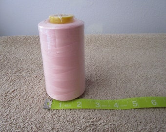 Light Pink Sewing Thread - 1 Large Cone, 100% Spun Polyester, Made in China - 3000 yards