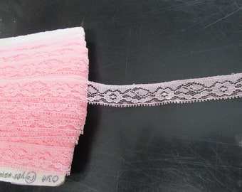 Light Pink Scalloped Lace Trim - Single Edge, 3/4" Wide - 2 or 5 Yards, Sew on