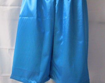 2 Layer - Turquoise Silky Satin Solids Boxer Shorts, 6" Inseam  - Size XL 44-47" + more