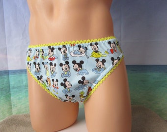 Cartoon Mouse Brushed Knit Bikini for Men, Picot Trim - 10 Sizes available