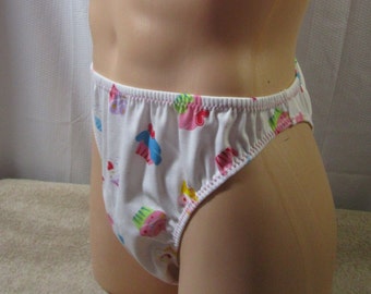 Cupcakes Cotton Knit Prints, French Cut Panty, No Trim - Size 40-43"