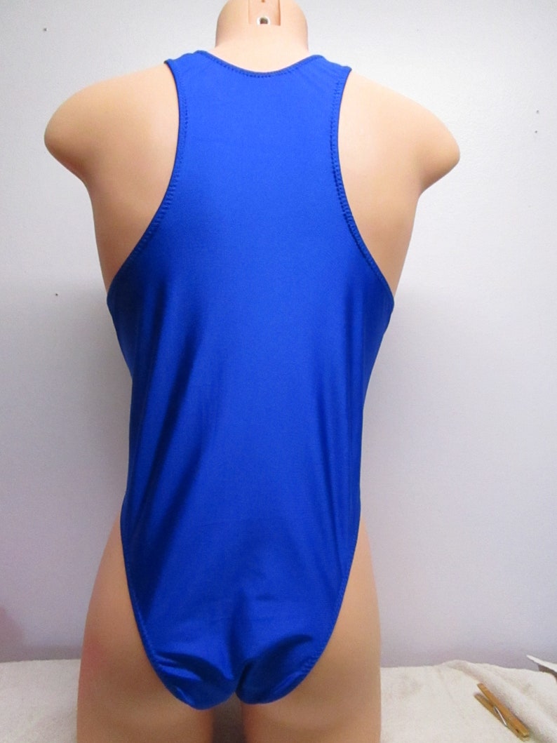Men's Blue Nylon Spandex Racer Back Leotard /Classic Style Etsy