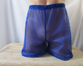 Royal Blue Athletic Mesh Medium Hole Men's Boxer Shorts  - Size XL 44-48"