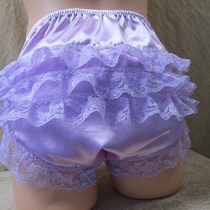 Satin Full Rear Brief Man Panty, 2 Lace Butt and Legs, Medium Man Front, Sizes XXS 5X image 4