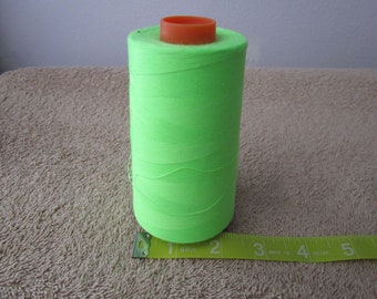 Lime (Fluor Green 2-3010) Sewing Thread - 1 Large Cone, American & Efird Brand-Made in USA - TEX 27 - >6000 yards