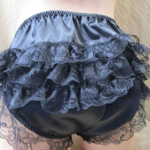 Satin Full Rear Brief Man Panty, 2 Lace Butt and Legs, Medium Man Front, Sizes XXS 5X image 5