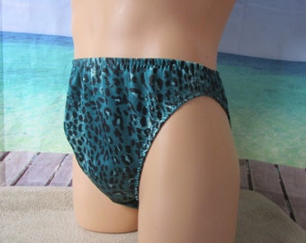 Teal Leopard Print Bikini for Men - 10 Sizes available