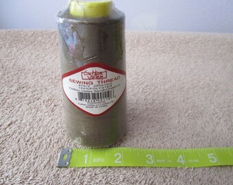 Olive Green Sewing Thread - 1 Large Cone, Cotton Valley Brand, Made in China, 40S/2 - 2500 yards