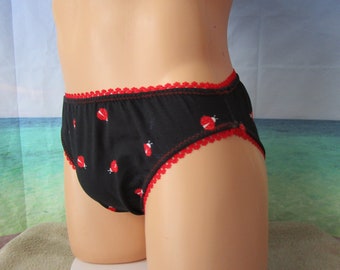 Bugs & Butterflies Brushed Knit Bikini for Men, Picot Trim - 10 Sizes available