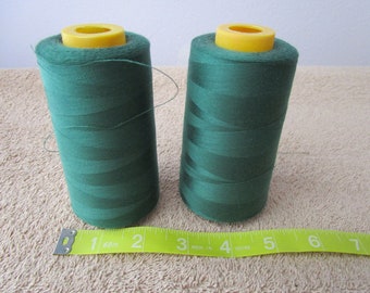 Dark Green Sewing Thread - 1 Large Cone, Unknown Brand - TEX 40 - 3000 yards