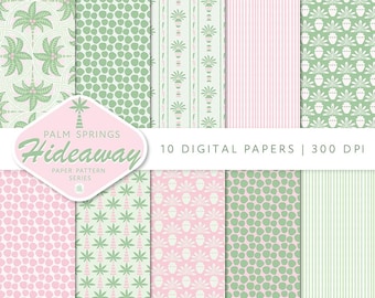Palm Springs Digitales Papier Set: Mid-Century Modern Scrapbook Muster (30 x 30 cm Download