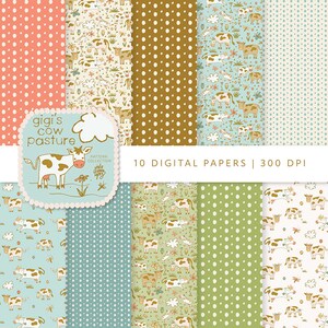 Country Farmhouse Printable Papers, Pig Digital Download Paper in 12x12 ...