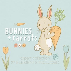 Easter Clipart, Print-your-own, digital download, bunny, rabbit, card-making, scrapbook