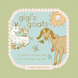 Goat Clipart / farm animals / downloadable clip art / commercial use / invitations / crafts / farmhouse / cottage / kids