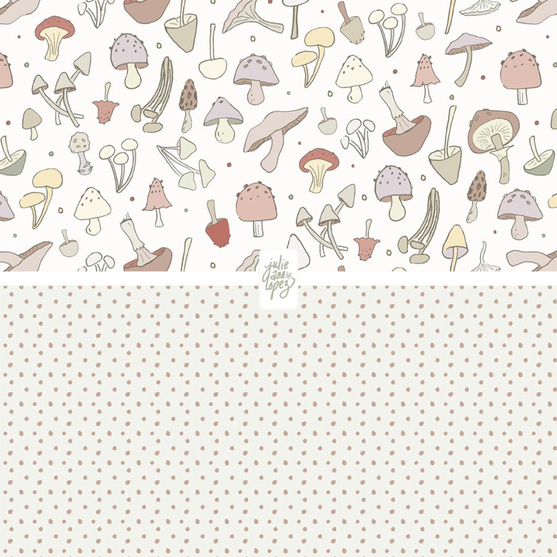 Mushroom Printable Papers, Digital Download Paper in 12x12 Inches, Nature Background ...