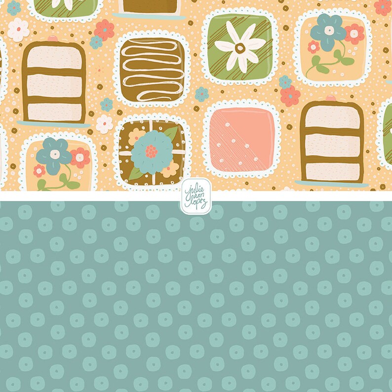 Petit Fours Digital Paper: Hand-drawn Dessert Patterns (12x12 Inches ...