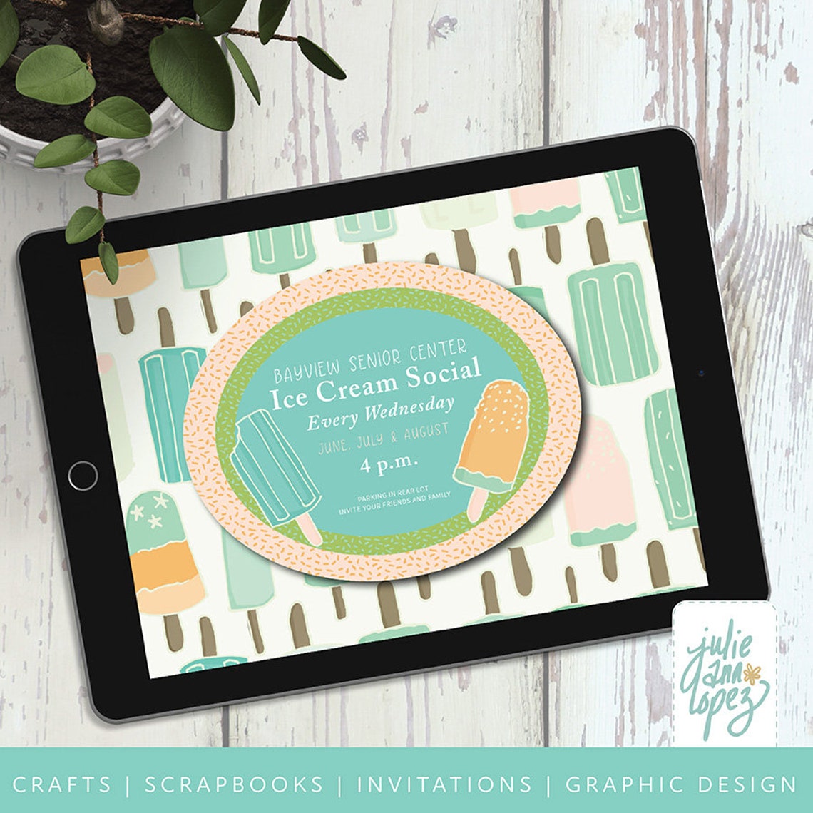Popsicle Printable Papers, Pattern Digital Download Paper in 12x12 ...