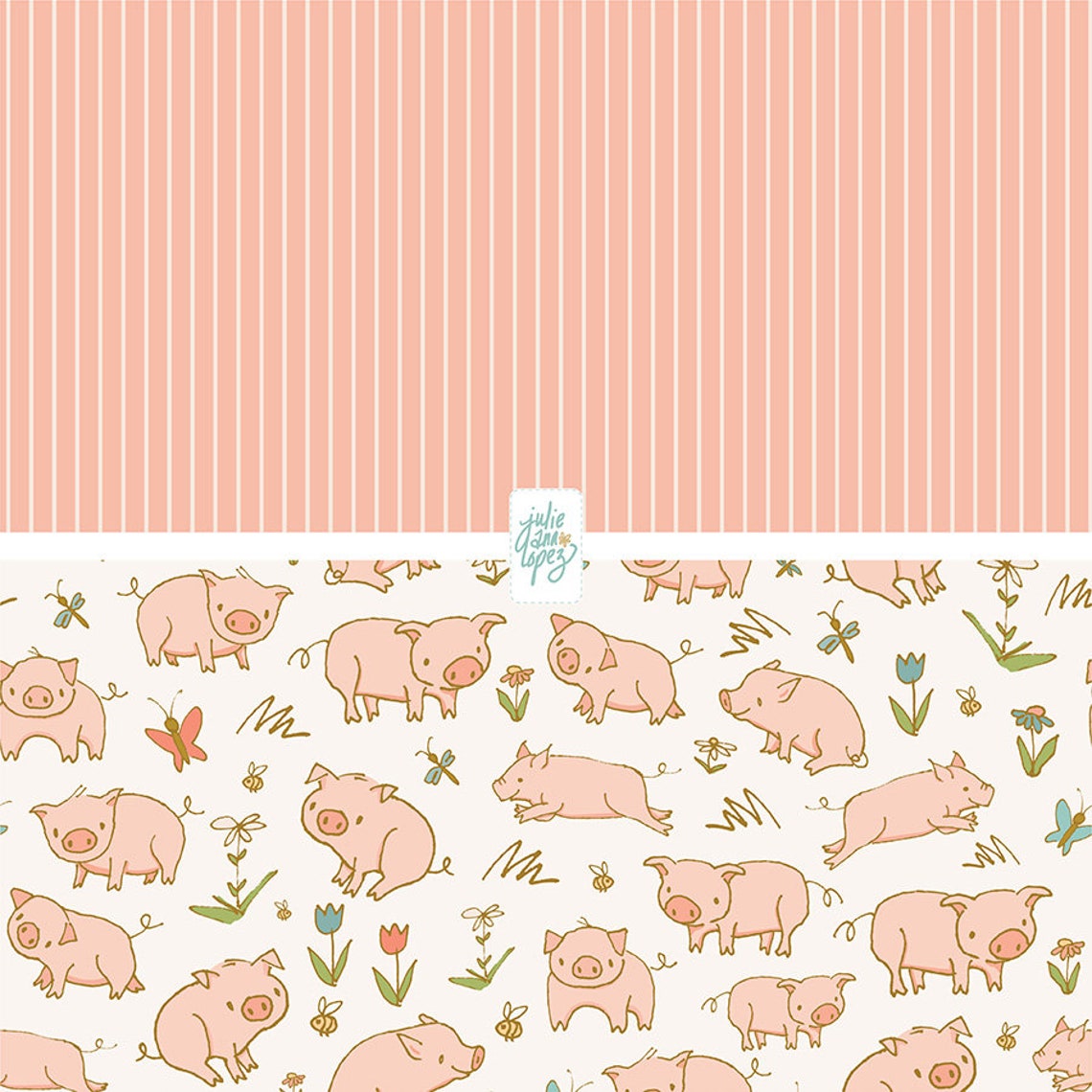 Country Farmhouse Printable Papers Pig Digital Download Paper - Etsy