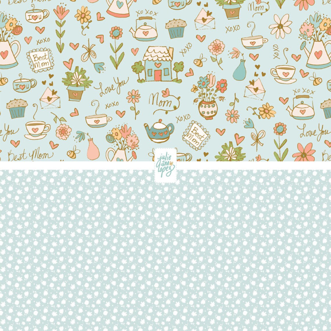 Mother's Day Printable Papers, Digital Download Paper in 12x12 Inches ...