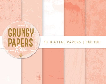 Pink Grunge Papier: shabby Texturen, Scrapbook Hintergründe (digitaler Download)
