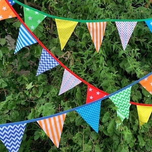 Colourful Rainbow Fabric Bunting Hotch-Potch Celebration Bunting image 8