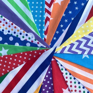 Colourful Rainbow Fabric Bunting Hotch-Potch Celebration Bunting image 2