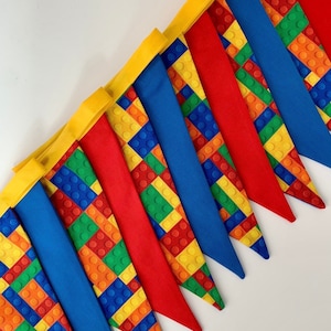 Building Bricks Bunting | Brick and Block Colourful Garland | Building Bricks Party/Bedroom Theme LAST ONE