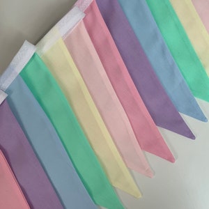 Pastel Rainbow Bunting | Fabric Pastel Wall Decor