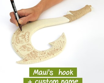 Personalized gift for boy Maui fish hook with Custom name Children's toys Birthday present Christmas idea Moana party