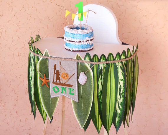 Moana 1st Birthday Highchair Banner Girl With Leaves Cake Etsy Moana 1st Birthday Highchair Banner Girl With Leaves Cake Etsy