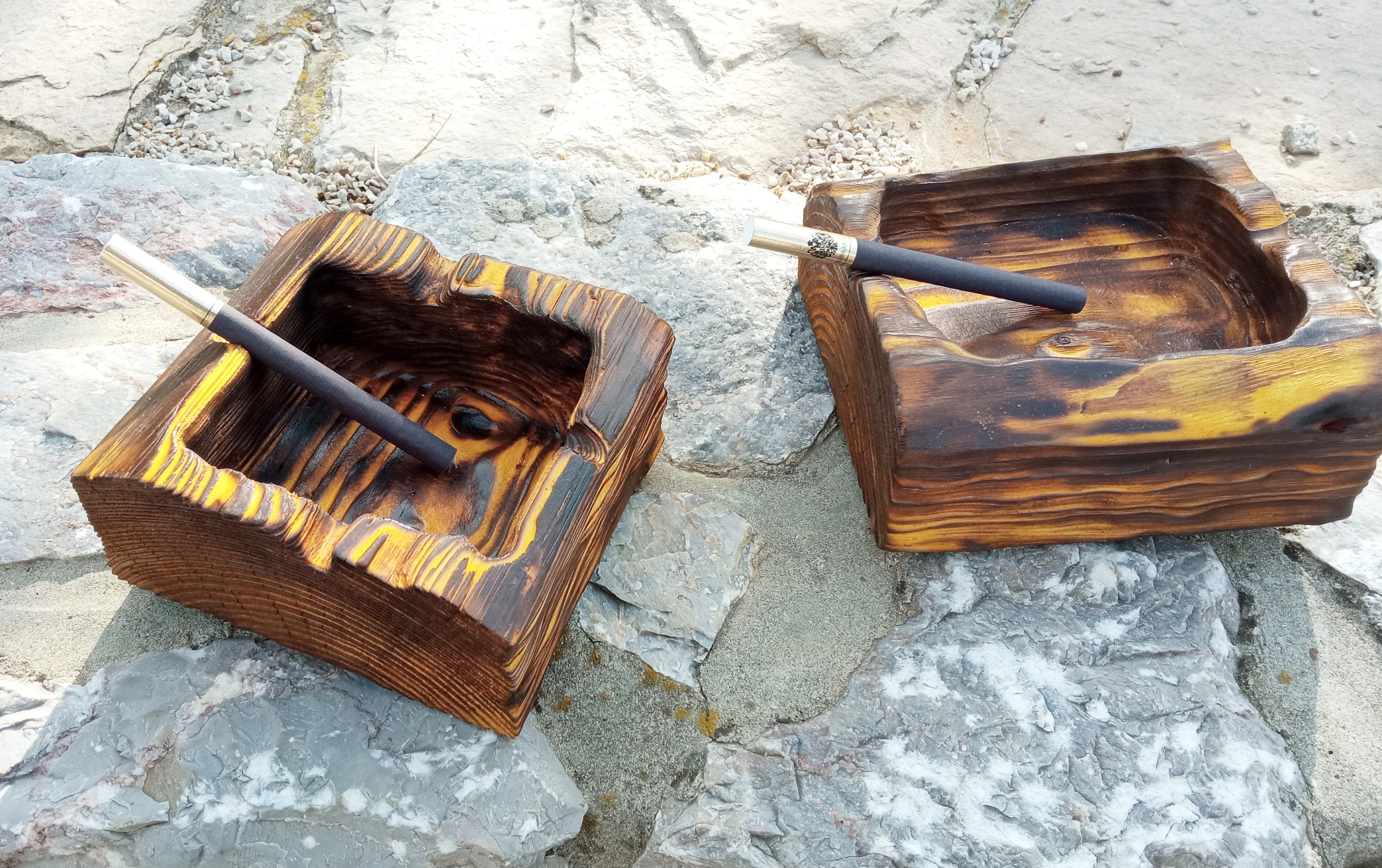 Cigar Ashtray, Pine Ashtray,, Custom Ashtray, Wooden Cigar Ashtray