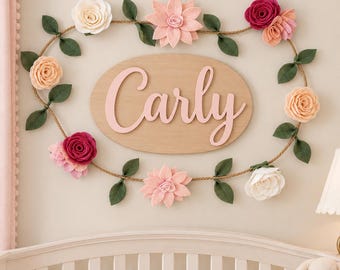5ft Felt Flower Garland | Moody Floral Nursery Decor