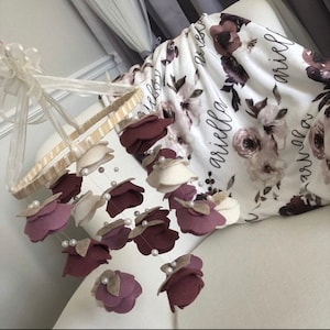 Móvil floral para niña DEMIS DUSTY purples Decoración colgante para habitación de niña