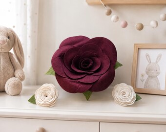 Felt Wall Flower Set | Nursery Decor, Girls Room (Set of 3)