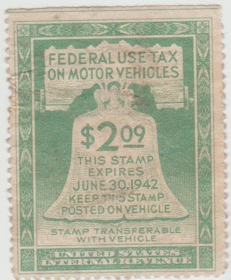 Vehicle tax stamp