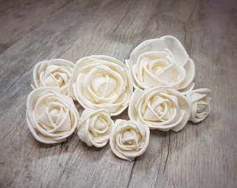 Fleurs en bois Sola rose