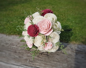 Sola fleurs en bois - bouquet de mariée Fabienne