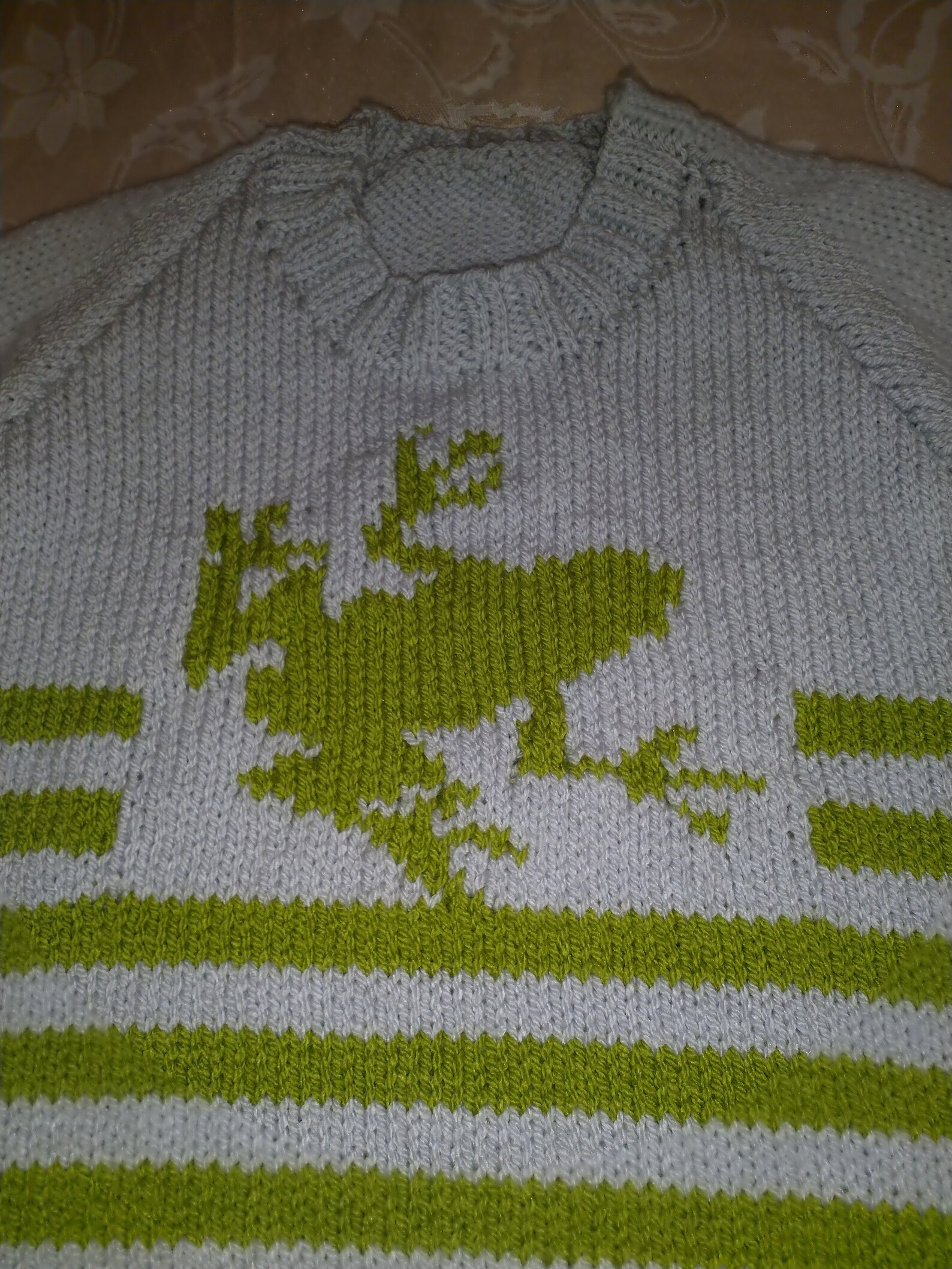 Hand Knit Frog Jumper 810 Years Etsy