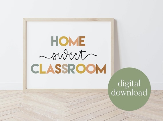 Home Sweet Classroom | Boho Classroom Decor, Classroom Poster, Rainbow Classroom, Boho Teacher, Digital Print, Child Art, Teacher Gift