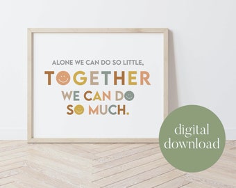 Together We Can Do So Much | Boho Classroom Decor, Be Kind, Smiley Face, Digital Print, Inclusive Classroom, All Are Welcome, Teacher Gift