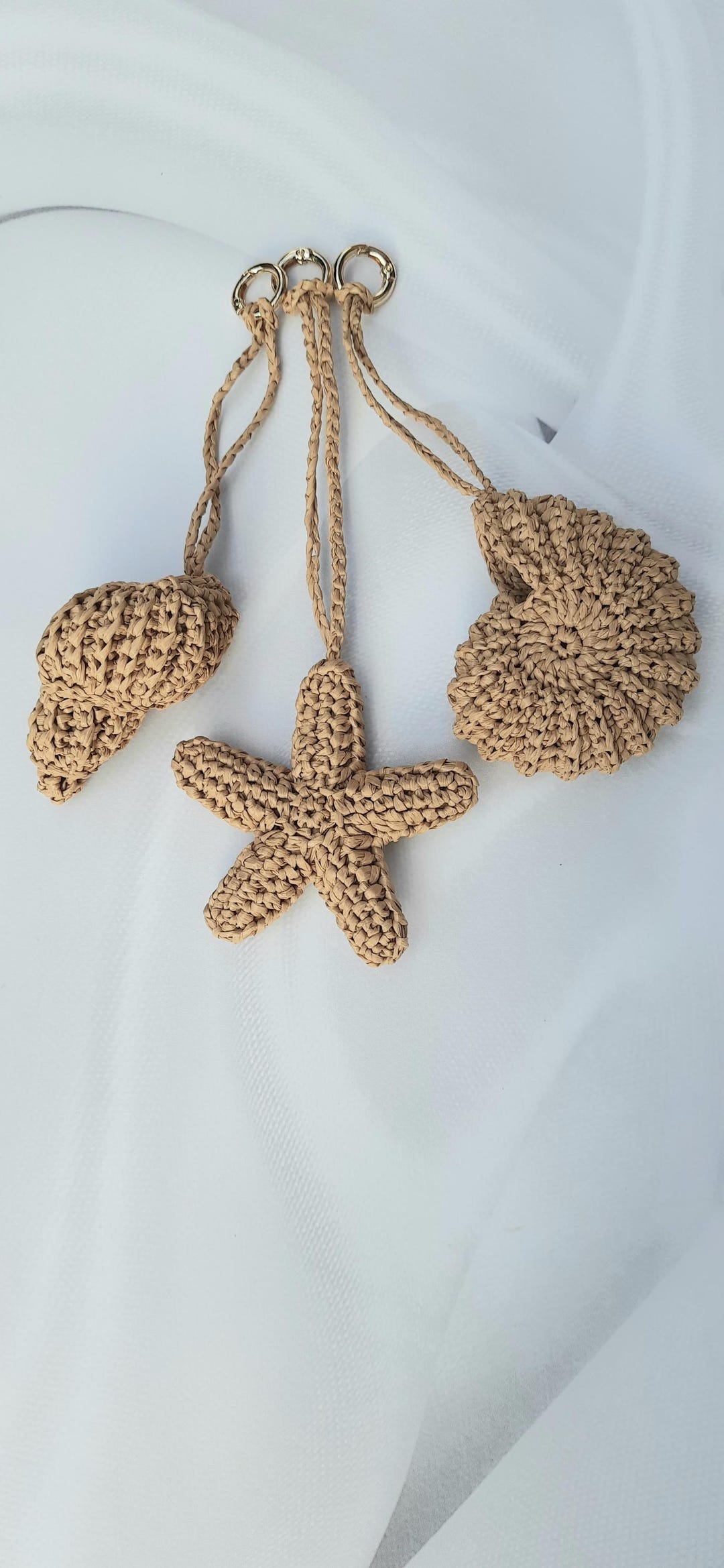 Raffia Keychains Nautical Themed Raffia Crochet Keychains, 3 Pcs - Etsy