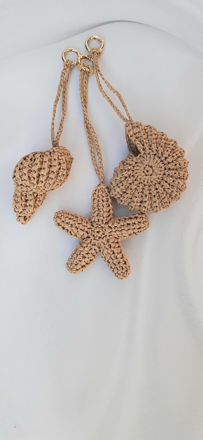 Raffia Keychains Nautical Themed Raffia Crochet Keychains, 3 Pcs - Etsy