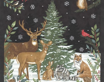 Woodland Winter Panel (Charcoal Black)