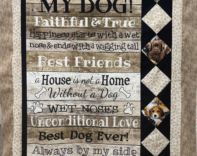 I Love My Dog Quilt Kit Etsy